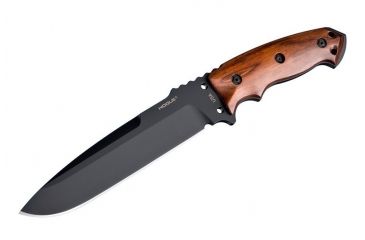 Image of Hogue EX-F01 7in. Fixed Drop Point Blade A-2 Black Kote Wood Scales, Coco Bolo 35156