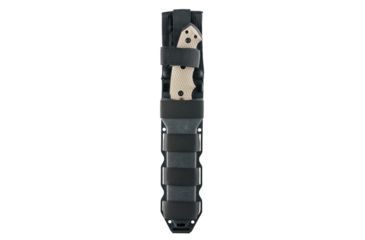 Image of Hogue EX-F01 7in Fixed Tanto A-2 Steel Blade w/Black Automatic Retention Sheath, Black Finish, G10 Flat Dark Earth Scales, 35107