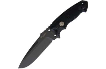 Image of Hogue EX-F01 Tactical Fixed Blade Knife, 5.5 gray Cerakote finish A2 tool steel blade, Black checkered G10 handle, 37172