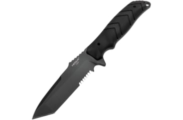 Image of Hogue Fray 4.2in Fixed Blade Knife, Stainless Steel, Tanto Blade, Rubber Handle, Black, NSN 1095-01-466-8569, 55349