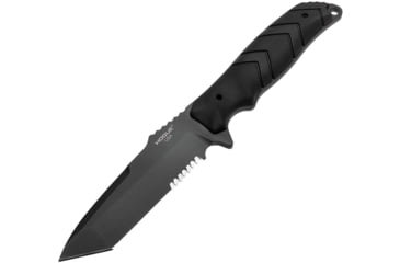 Image of Hogue Fray 4.2in Fixed Blade Knife, Stainless Steel, Tanto Blade, Rubber Handle, Black, NSN 1095-01-466-8569, 55349