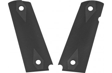 Image of Hogue Govt 3/16 Thin Checkered Aluminum Gun Grip, Matte Black, Anodized 01470