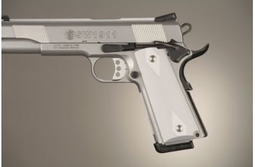 Image of Hogue Govt 932 Thick Checkered Aluminum Matte Clear Anodized 01454