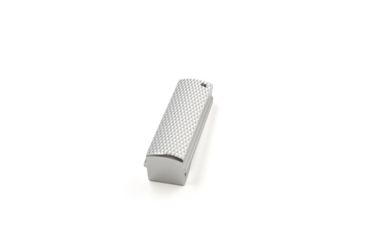 Image of Hogue Govt. Aluminum Mainspring Housing Checkered Flat Brushed Gloss Clear 01355