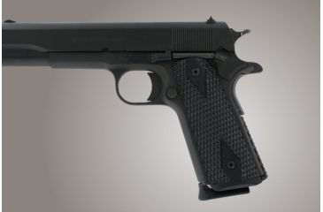 Image of Hogue Govt. G-10 Magrip Kit - Piranha Grip Flat Mainspring Solid Black 01229