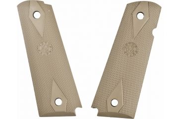 Image of Hogue Govt Rubber Grip Panel Checkered, Diamonds, Desert Tan 45013