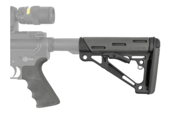 Image of Hogue Grooved Beavertail Grip &amp; Collapsible Buttstock Kit, AR-15/M16, Commercial Buffer Tube, Slate Grey, Universal, 15555