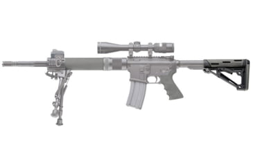 Image of Hogue Grooved Beavertail Grip &amp; Collapsible Buttstock Kit, AR-15/M16, Commercial Buffer Tube, Slate Grey, Universal, 15555