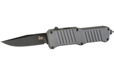 Image of Hogue HK Mini Incursion Automatic Folding Knife, 2.95in, Stainless Steel, Clip Point Blade, Aluminum Matte Grey, 54052H