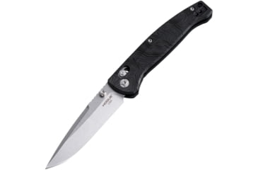 Image of Hogue Mysto 3.4in ABLE Lock Folding Knife, CPM MagnaCut Stainless Steel, Drop Point Blade, Richlite Black Diamond/Metal Element Handle, 24457
