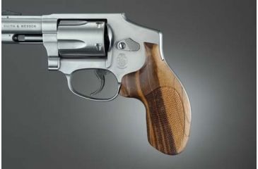 Image of Hogue J Frame Round Butt, Goncalo No Finger Groove Checkered 60211