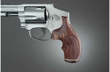 Image of Hogue J Frame Round Butt, Kingwood Top Finger Groove, Stripe/Cap, Checkered 60641