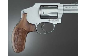 Image of Hogue J Frame Round Butt, Pau Ferro No Finger Groove Checkered 60311