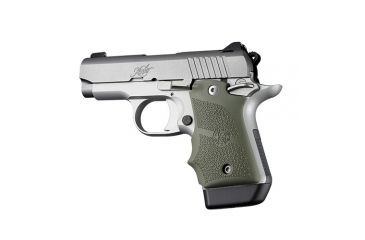 Image of Hogue Kimber Micro 9 Ambidextrous Safety Rubber Grip with Finger Grooves, OD Green, 39081