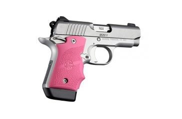 Image of Hogue Kimber Micro 9 Ambidextrous Safety Rubber Grip with Finger Grooves, Pink, 39087
