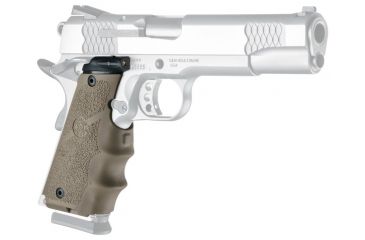 Image of Hogue Laser Enhanced Grip - Govt. Model Rubber Grip with Finger Grooves Dark Earth 45083