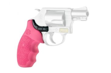 Image of Hogue Laser Enhanced Grip, Smith and Wesson J Frame Round Butt Pink Rubber Monogrip, 60087