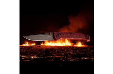 Image of Hogue Mysto Element Folding Knife, 3.4in, CPM MagnaCut Stainless Steel, Clip Point, Richlite, Fire, 24452