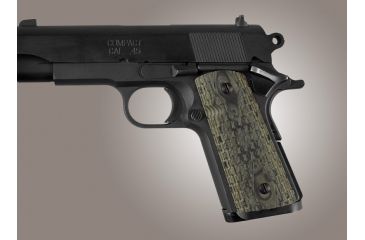 Image of Hogue Officers Model S&amp;A Mag Well Chain Link G-10 - G-Mascus Green 43108