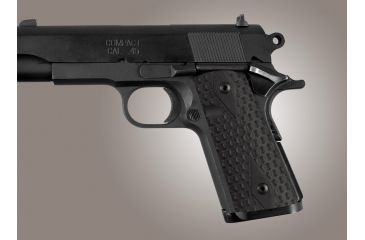 Image of Hogue Officers Model S&amp;A Mag Well Chain Link G-10 - Solid Black 43109