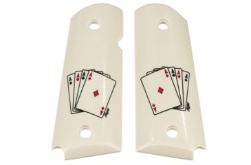 Image of Hogue Officers Model Scrimshaw Ivory Polymer - Double Aces 43033
