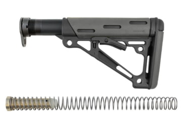 Image of Hogue OverMolded Collapsible Buttstock Assembly, AR-15/ M16, w/ Mil-Spec Buffer Tube and Hardware, Slate Grey, Universal, 15545
