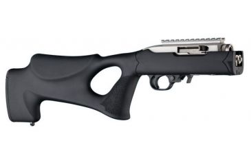 Image of Hogue Ruger 10/22 Takedown Thumbhole Rubber OverMold Stock Only Channel Black, 21060