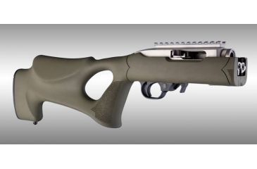 Image of Hogue Ruger 10/22 Takedown Thumbhole Rubber OverMold Stock w/ STD Barrel Channel OD Green, 21260