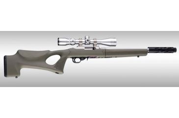 Image of Hogue Ruger 10/22 Takedown Thumbhole Rubber OverMold Stock w/ STD Barrel Channel OD Green, 21260