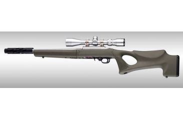 Image of Hogue Ruger 10/22 Takedown Thumbhole Rubber OverMold Stock w/ STD Barrel Channel OD Green, 21260