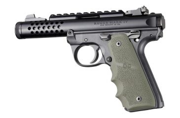 Image of Hogue Ruger 22/45 MK IV Rubber Grip with Finger Grooves, OD Green 79081