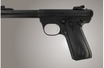 Image of Hogue Ruger 22/45 RP Checkered Aluminum - Brushed Gloss Black Anodize 82156