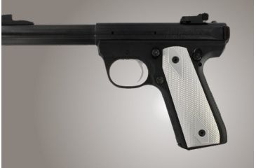 Image of Hogue Ruger 22/45 RP Checkered Aluminum - Brushed Gloss Clear Anodize 82155