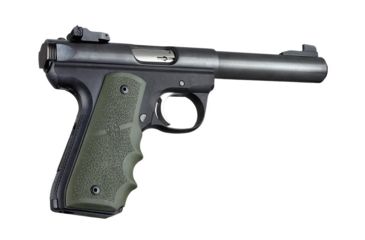 Image of Hogue Ruger 22/45 RP Rubber Grip with Finger Grooves OD Green 82081