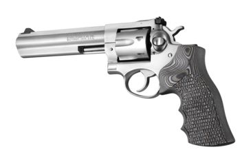 Image of Hogue Ruger GP100/Super Redhawk Grip with Finger Grooves, Piranha, G10 - G-Mascus, Black/Grey, 80137