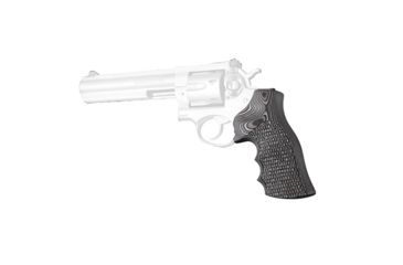 Image of Hogue Ruger GP100/Super Redhawk Grip with Finger Grooves, Piranha, G10 - G-Mascus, Black/Grey, 80137