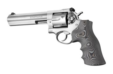Image of Hogue Ruger GP100/Super Redhawk Grip with Finger Grooves, Smooth, G10 - G-Mascus, Black/Grey, 80167
