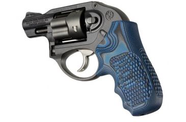 Image of HOGUE Ruger LCR Enclosed Hammer Piranha Grip G10, G-Mascus Blue Lava 78638