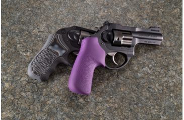 Image of Hogue Ruger LCR Enclosed Hammer Piranha Grip G10, G-Mascus Black/Gray 78137