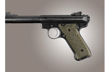 Image of Hogue Ruger MK II / MK III Piranha Grip G-10 - G-Mascus Green 82138