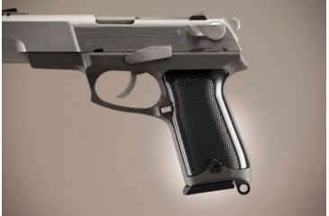 Image of Hogue Ruger P85 - P91 Checkered Aluminum - Brushed Gloss Black Anodized 85176