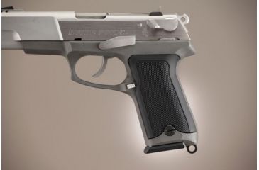 Image of Hogue Ruger P85 - P91 Checkered Aluminum - Matte Black Anodized 85170