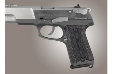 Image of Hogue Ruger P85 - P91 Checkered G-10 - G-Mascus Black/Gray 85177-BLKGRY