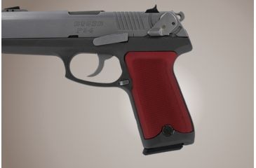 Image of Hogue Ruger P94 Checkered Aluminum Matte Red Anodized 94172