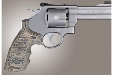 Image of HOGUE S&amp;W N Frame Round Butt Conversion Finger Grooves Piranha Grip G10, G-Mascus Dark Earth 25737
