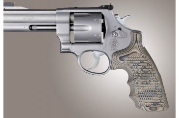 Image of HOGUE S&amp;W N Frame Round Butt Conversion Finger Grooves Piranha Grip G10, G-Mascus Dark Earth 25737