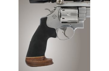 Image of Hogue S&amp;W N Round Butt Conversion Rubber Monogrip W/Wood Big Butt, No Finger Grooves 25016