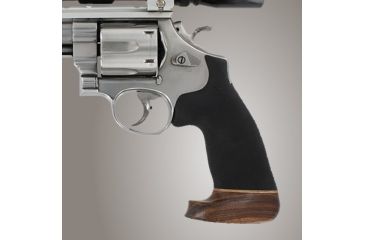 Image of Hogue S&amp;W N Round Butt Conversion Rubber Monogrip W/Wood Big Butt, No Finger Grooves 25016