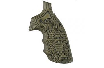 Image of Hogue S&amp;W K&amp;L Conversion Finger Grooves Frame Round Butt Grip, Piranha G10 G-Mascus Green 190641