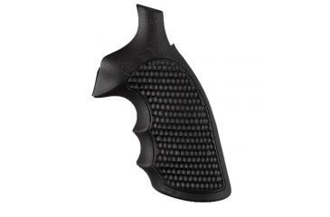 Image of Hogue S&amp;W K&amp;L Conversion Finger Grooves Frame Round Butt Grip, Piranha G10 Solid Black 190642